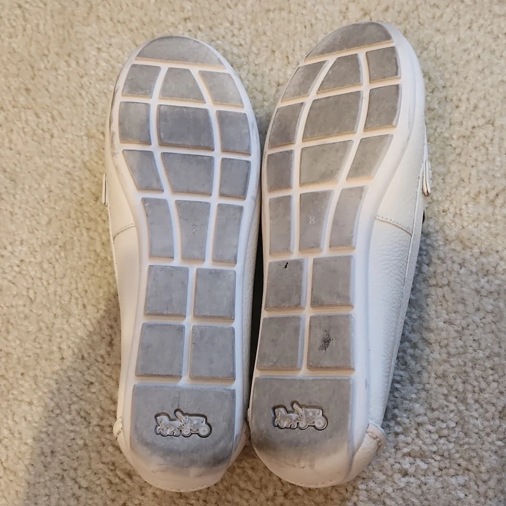 Coach Mona White Leather Driver Loafers - Picture 6 of 6